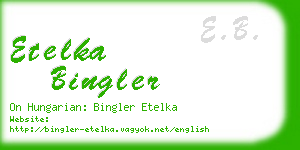 etelka bingler business card